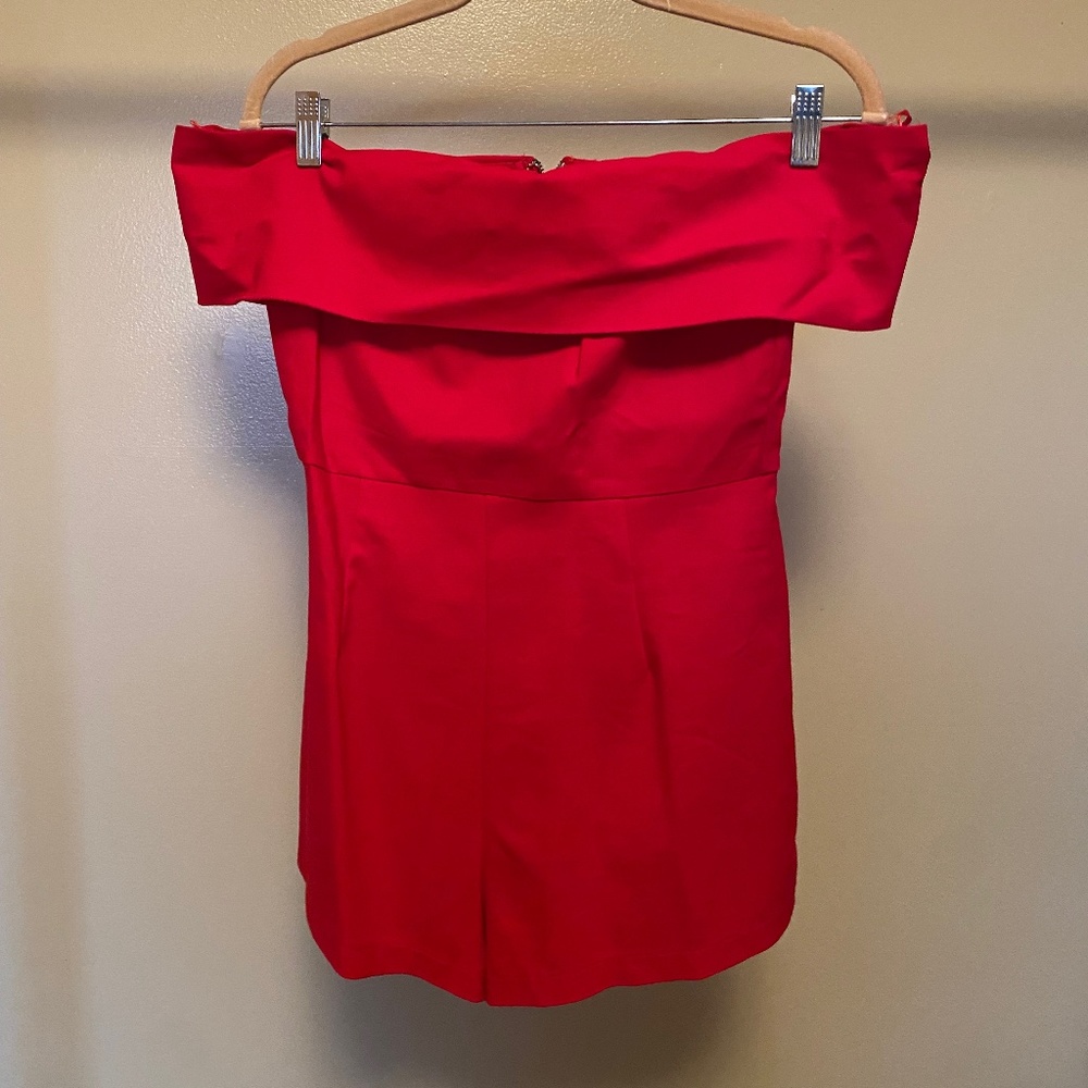 NWT Red Off the Shoulder Romper